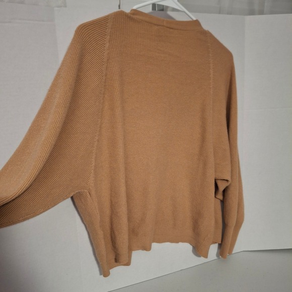 Sioni Womens Camel Tan Ribbed Dolman Sleeve Open Front Cardigan Sweater M - Picture 4 of 8